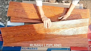 lisplang / papan semen motif serat kayu ukuran 1meter lebar 20cm