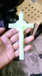 Apple Green Crucifix Religious Church Craft Sacramental Signs. 3.10X5.75 inches.