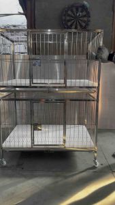 2x3x2 2layer 1door (FRAMED) stainless 304 dogcage