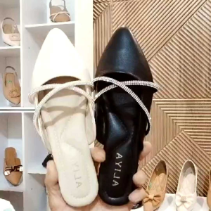 ALIYA Flat Mules Wanita TIARA Sandal Slop 1cm