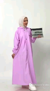 Jas Hujan Syari Wanita Bahan Premium Awet KUAT TEBAL ELASTIS ANTI REMBES AKULA