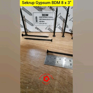 (50 pcs) Sekrup Gypsum 8x3" / Baut Gipsum Hitam 7.5CM