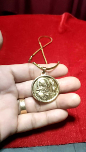 St. Benedict Miraculous Medal High Quality 18K Stainless Gold 1.25 inch dia. Medal 18 inch Necklace with Boxes