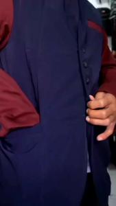 Blazer Kombinasi Navy Mix Maroon