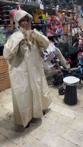 Full‑Length Raincoat for Motorcycle Rider and Passenger AdultsPVC Fabric Heavy Rainproof Single Motorcycle Cycling&Hiking Raincoat