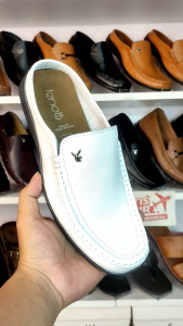 sepatu sandal pria 100% kulit asli bustong pria kulit slop pria