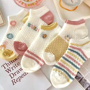 Smile striped socks(1sets5pcs)微笑条纹袜子 (1套5双)