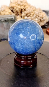 Natural Brazil High Grade Blue Aventurine Jade Crystal Ball Ornament BA04