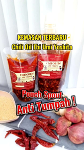 Chili Oil Ebi Umi Yoshita Pouch Spout Anti Tumpah Berat Bersih 50 Gr dan 100 Gr