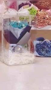 Set Hadiah Mini Sejambak Baby Breath Awet | Lampu LED | Kotak Lutsinar | Mini Preserved Baby Breath Bouquet Set