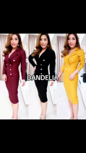 dandelia / DRESS RACHEL 661 / dress wanita / dress scuba / bodydress / midi dress / party dress / fashion wanita