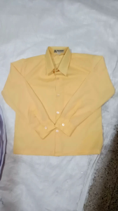kemeja sekolah lengan panjang warna kuning terang