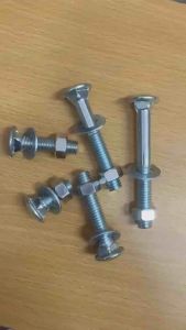 High Quality Galvanized GI Carriage Bolt With Nut and Flat Washer  Sold  in 5 set/order