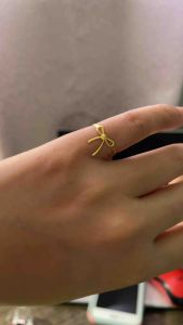 PAWNABLE 18K Saudi Gold Lightweight Cutie Ribbon Ring(Open backlightweight thin flexible) ✨