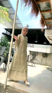 Gamis Brukat Malika & Dress Polo Linen Mix: Bahan Adem untuk Pesta