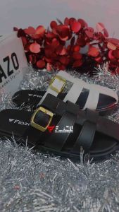 Flazo Sandal Flat Teplek Slipon Wanita Premium Black White
