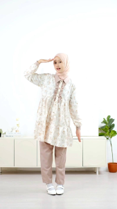 ONESET CELANA CUTETRIK TERBARU 2025 SET CELANA TUNIK KIDS AND TEEN KOREAN SERIES SETELAN CELANA ANAK PEREMPUAN TANGGUNG DAN REMAJA NEVA BY CUTETRIK WARNA COKLAT