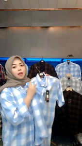 Kemeja Flanel Lengan Pendek/Kemeja Pria Dewasa/Kemeja Pria Kotak Kotak