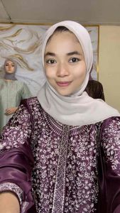 GAMIS SATIN CRISTAL BORDIR ATAS BAWAH//Gamis Pesta Mewah dari Tangan pertama