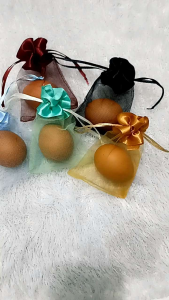 kantong tile SATIN  kemasan TELUR KACA BULAT PERMEN DLL ukuran 8x10cm