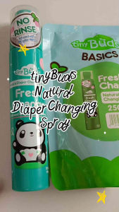 TINY BUDS Fresh Change Natural Diaper Changing Spray Value Pack (120ml Bottle + 250ml Free Refill) Infused with Micellar Water & No- Rinse Formula