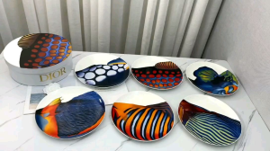 Set of 6 Decorative Plates Multicolor Cheval Blanc 10 inches sang trọng phong cách Châu Âu đại dương