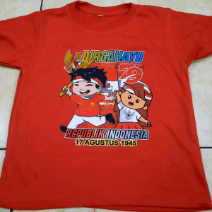 Baju kaos oblong 17 agustus dirgahayu anak-anak buat usia 2-10 tahun t-shirt