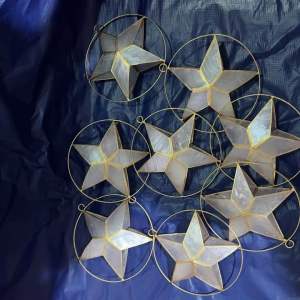 4”Capiz Star Christmas tree Ornament Star Ornament sold per piece