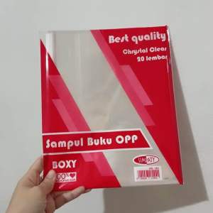 Sampul Buku Bening Plus Perekat OPP Boxy / Kuarto (isi 20)