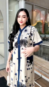 Daster Piyama Busui Jumbo Kekinian Motif Peri Bunga