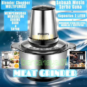 Chopper blender penggiling daging multifungsi stainless stell sebuah mesin serba guna kapasitas 2 LITER