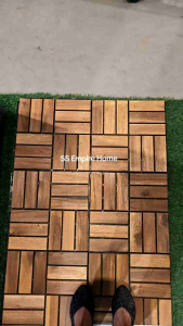 Premium Acacia Wood Interlocking Weatherproof Outdoor Indoor Slab Tile Flooring Home Balcony Kayu Lantai Floor decking