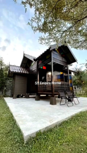 Gazebo Large House 18x16 kaki Balau Rumah Kayu Double Roof Wood Pondok Kayu Handmade Outdoor Garden Fence Taman Tandas