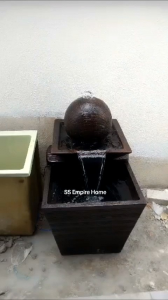 S58 Medium Brown Ball Feng Shui Water Pond Fountain Kolam Air Sandstone Garden Water Feature Balinese 风水流水喷泉瀑布池 Home