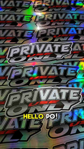 "PRIVATE USE ONLY" CAR STICKER (VINYL/HOLOGRAM /REFLECTORIZED)