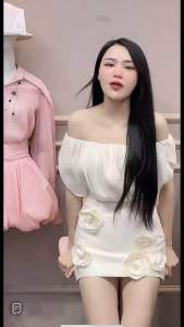 SALE Sét áo trễ vai kèm chân váy đính hoa