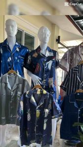 ชุดนอนผ้าซาตินผู้ชาย แขนสั้นขาสั้น สีกรม (มีไซส์ L-3XL)