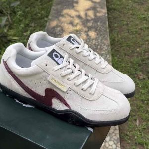 Raingel Contempora Cream Maroon Sepatu Lokal Brand Original Sneakers Casual Pria Wanita