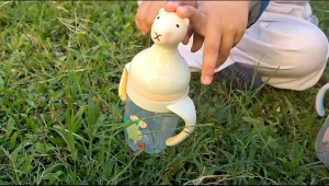 BOTOL SUSU BAYI LEHER LEBAR ADA GAGANG BABY MINITREE ALPACA CUTE LOOK 300 ML FEEDING