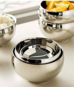 INOX 316L Bát Ăn Cơm Hai Lớp Cách Nhiệt Chống Bỏng Bát Súp Bát Cơm An Toàn Cho Trẻ Em