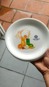 Đĩa nhựa tròn hoa văn hoạ tiết màu trắng hàng Cao cấp việt nhật