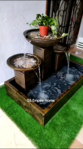 S84 B Teeth Yellow 4x2.5 Water Pond Fountain Kolam Air Sandstone Garden Water Feature Balinese 风水流水喷泉瀑布池 Feng Shui Deco