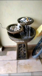 S15 Hibiscus Yellow Feng Shui Water Fountain Pond Kolam Air Sandstone Garden Water Feature Balinese 风水流水喷泉瀑布池 Waterfall