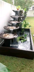 S52 Feng Shui 8x3.5 Water Pond Fountain Kolam Air Sandstone Garden Water Feature Balinese Fish Waterfall Home