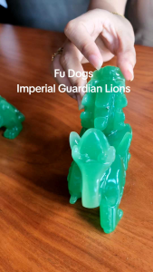 Feng Shui Jade Fu dogs Pi Yao Pixiu Male & Female fu dogs Lucky Charms Wealth Good Fortune Prosperity Figurine