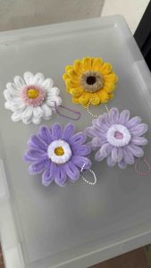 พวงกุญแจกำมะหยี่ สี Honey Violet ขนาด 8*8 ซม