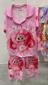 12-45kg LABUBU +Bộ pizama bé gái tay dài quần dài thun lạnh 3D loại 1 mềm mịn mặc siêu êm bền đẹp 119