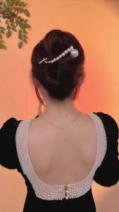 Kẹp búi tóc hoa hồng tua rua kẹp tóc kim loại sau đầu cho nữ dáng xoắn màu hoa hồng đỏ và xanh