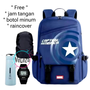 Tas Ransel Anak Laki Sekolah SD SMP Superhero BANYAK BONUSNYA