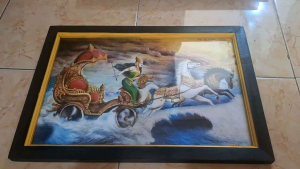 Hiasan dinding cetak Ratu pantai selatan plus bingkai ukuran 35x52cm